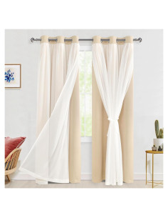 Cortinas Blackout Hiasan 2 Paneles 96.5x213.4 cm Beige