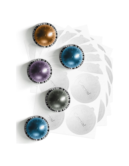 Tapas de Aluminio Grasseed para Cápsulas Vertuo - 100 Pcs