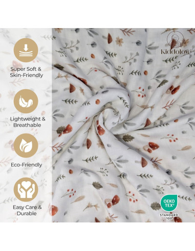 Mantas de Muselina Kiddolove - 3 Piezas 119.38cm - Suaves y Transpirables