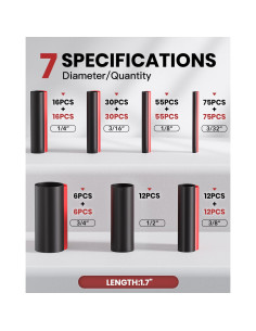 Kit de Tubos Termocontraíbles Eventronic 4:1 - 400 Pcs Negro y Rojo 2