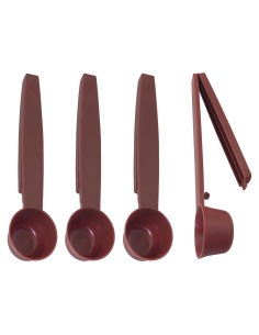 4 Cucharas de Plástico 2 en 1 con Clip de Sellado 10g