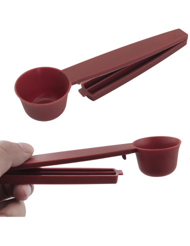 4 Cucharas de Plástico 2 en 1 con Clip de Sellado 10g