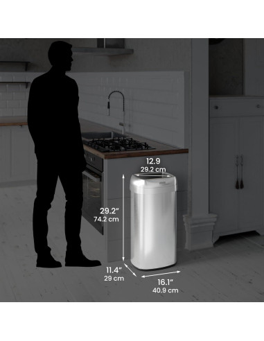 Bote de Basura Abierto iTouchless 61L Acero Inoxidable