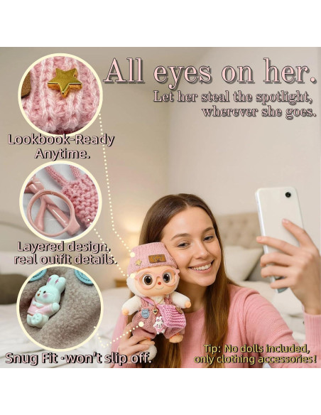 Conjunto Sweetheart Rosa para Muñeca de 17cm - 6 Piezas