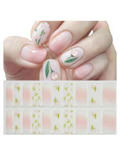 Calcomanías de Uñas de Gel Primavera NEWSPIED 20 Pcs Floral