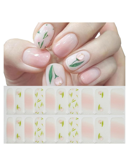 Calcomanías de Uñas de Gel Primavera NEWSPIED 20 Pcs Floral