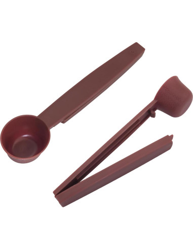 4 Cucharas de Plástico 2 en 1 con Clip de Sellado 10g