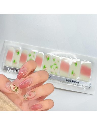 Calcomanías de Uñas de Gel Primavera NEWSPIED 20 Pcs Floral
