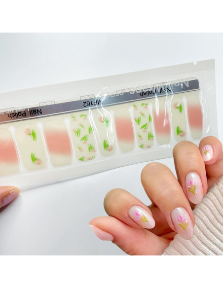 Calcomanías de Uñas de Gel Primavera NEWSPIED 20 Pcs Floral