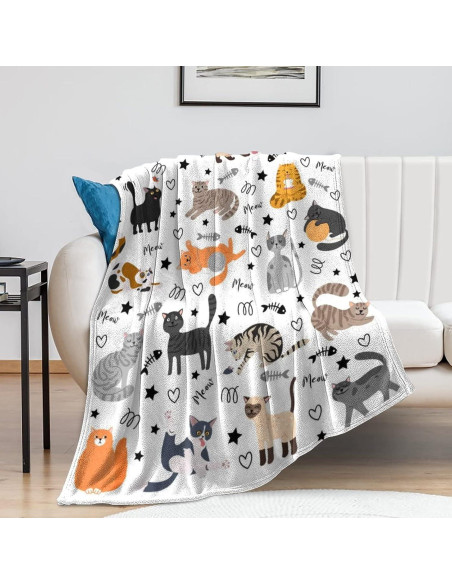 Manta de Franela para Niños Probiotics 127x102 cm Gato