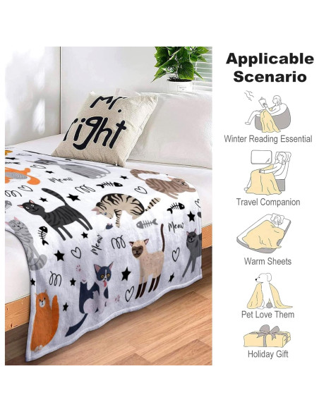 Manta de Franela para Niños Probiotics 127x102 cm Gato
