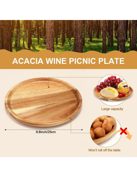 Mesa de picnic plegable Willinglong con bandeja de acacia