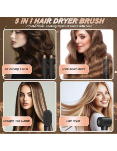 Cepillo Secador 5-en-1 Welltop WT-638 Iones Negativos 800W 2