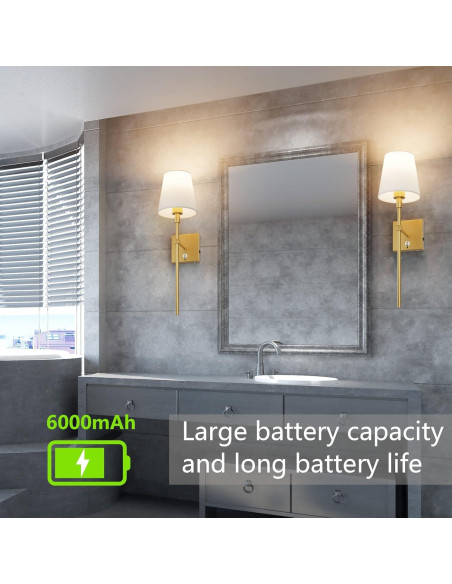 Juego de 2 apliques de pared Irotine dorados recargables