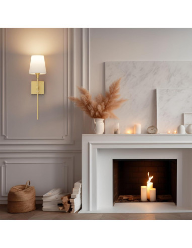 Juego de 2 apliques de pared Irotine dorados recargables