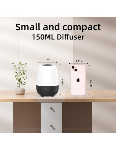 Difusor de Aceite Esencial SPLITSKY 150ML Recargable Negro