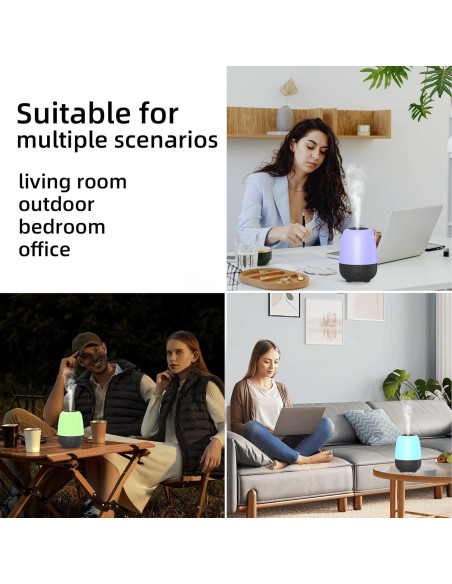 Difusor de Aceite Esencial SPLITSKY 150ML Recargable Negro