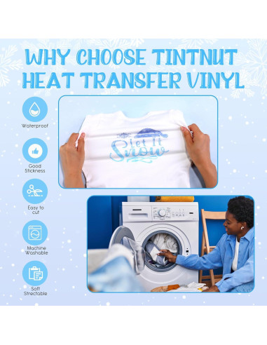Vinilo de Transferencia de Calor Tintnut Copo de Nieve 10 Hojas 30.48x25.4cm