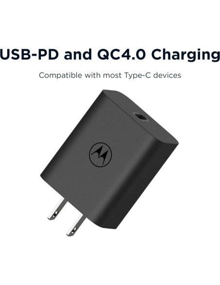 Cargador TurboPower 30W USB-C Motorola - Sin Cable - Compatible con Moto G