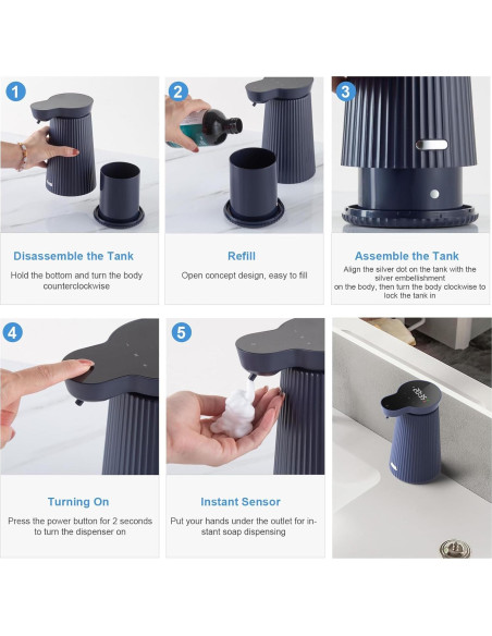 Dispensador Automático de Jabón Espumoso HYHome 500ml Azul