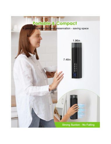 Sellador de Vacío Inalámbrico HUIJUTCHEN 3 en 1 Negro