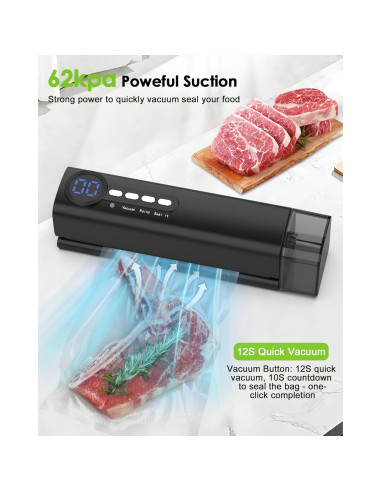 Sellador de Vacío Inalámbrico HUIJUTCHEN 3 en 1 Negro