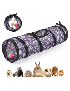 Túnel Recto para Mascotas Pequeñas Pawaboo 60cm con Campana