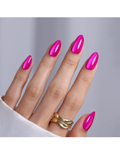 Uñas Postizas de Ojo de Gato Rosa Fucsia GJZEZ 32 Piezas 2