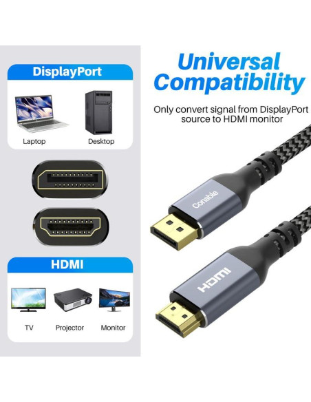 Cable DisplayPort a HDMI 4K Conable 1.22M Alta Velocidad