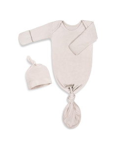 Vestido Anudado para Bebé Mikccer 0-6 Meses Beige Suave