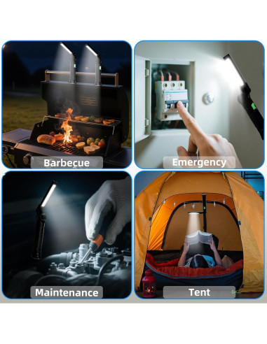 Luz de Trabajo Recargable KunHe - Paquete de 10, 4 Modos