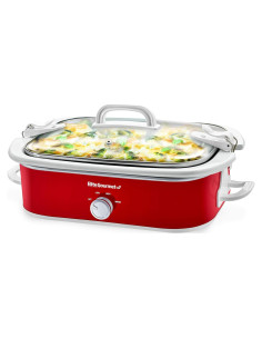 Olla de Cocción Lenta Elite Gourmet MST-5240 3.3L Roja
