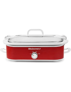 Olla de Cocción Lenta Elite Gourmet MST-5240 3.3L Roja 2