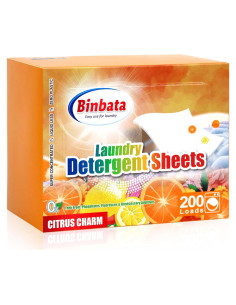 Hojas de detergente ecológico Binbata 200 cargas aroma cítrico