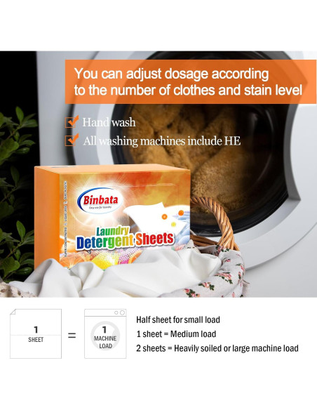 Hojas de detergente ecológico Binbata 200 cargas aroma cítrico