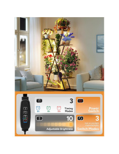 Soporte de Planta Iluminado MemoCastle 152.4cm 8 Niveles Negro 2