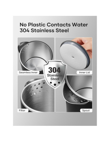 Hervidor Eléctrico Sekaer V01-B 0.8L Acero Inoxidable Portátil