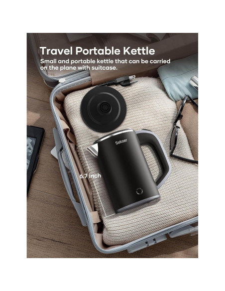 Hervidor Eléctrico Sekaer V01-B 0.8L Acero Inoxidable Portátil