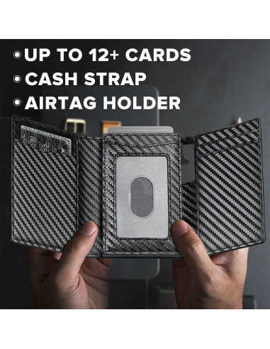 Billetera Inteligente Airtag Hombre J005-smart RFID Negra