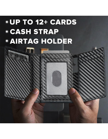 Billetera Inteligente Airtag Hombre J005-smart RFID Negra