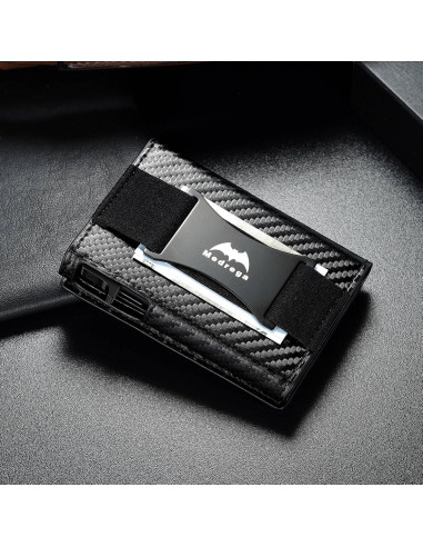 Billetera Inteligente Airtag Hombre J005-smart RFID Negra