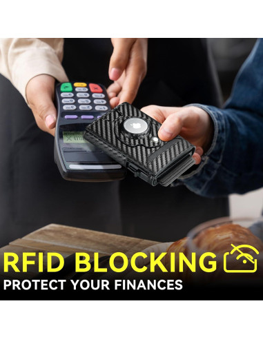 Billetera Inteligente Airtag Hombre J005-smart RFID Negra
