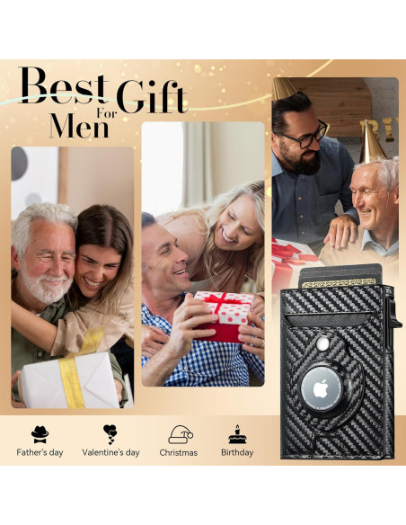 Billetera Inteligente Airtag Hombre J005-smart RFID Negra