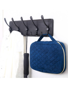 Perchero de Pared Rústico SKOLOO con 5 Ganchos Triples 40.64 cm 2