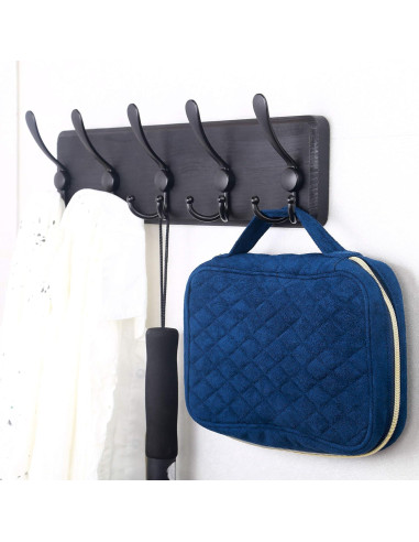 Perchero de Pared Rústico SKOLOO con 5 Ganchos Triples 40.64 cm