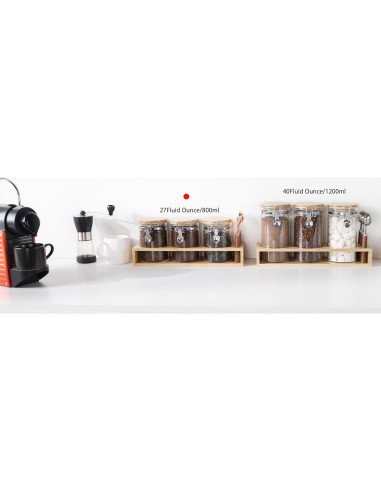 Set 3 Tarros de Vidrio Hermético KKC 800 ml con Cucharas