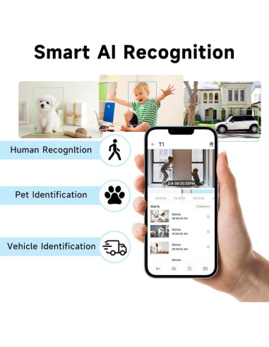 Cámara de Seguridad Rraycom T1 2K WiFi con Visión Nocturna