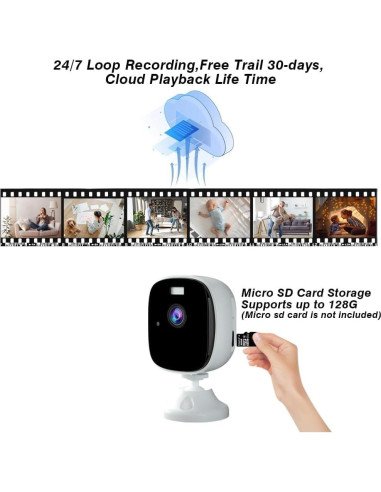 Cámara de Seguridad Rraycom T1 2K WiFi con Visión Nocturna