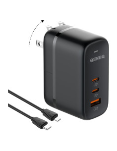 Cargador Rápido USB C 65W GaN LDNIO Q366 con Cable Lightning