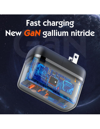 Cargador Rápido USB C 65W GaN LDNIO Q366 con Cable Lightning